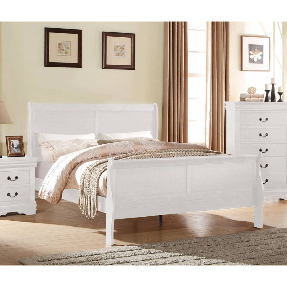 ACME Louis Philippe Eastern King Bed in White-Boyel Living